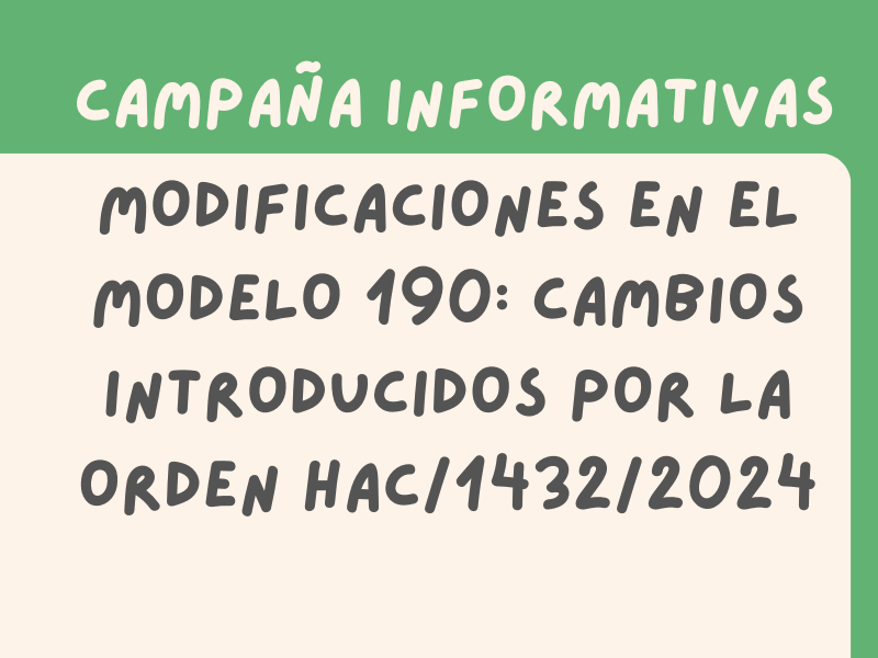 Cambios en el Modelo 190