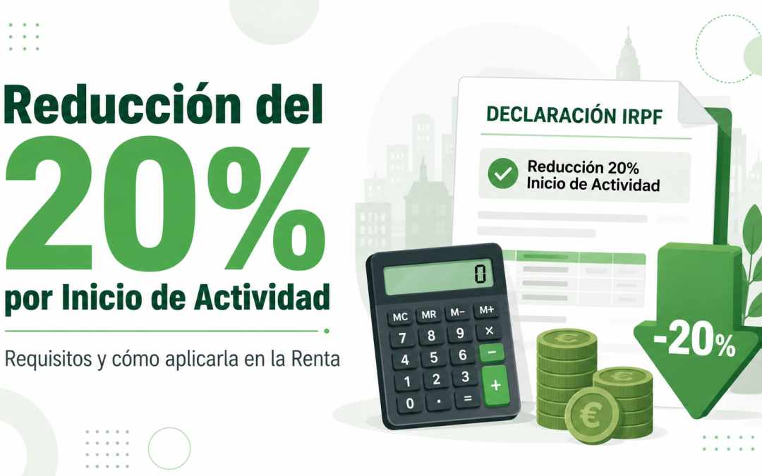 Reducción del 20% por inicio de actividad: quién puede aplicarla en 2026
