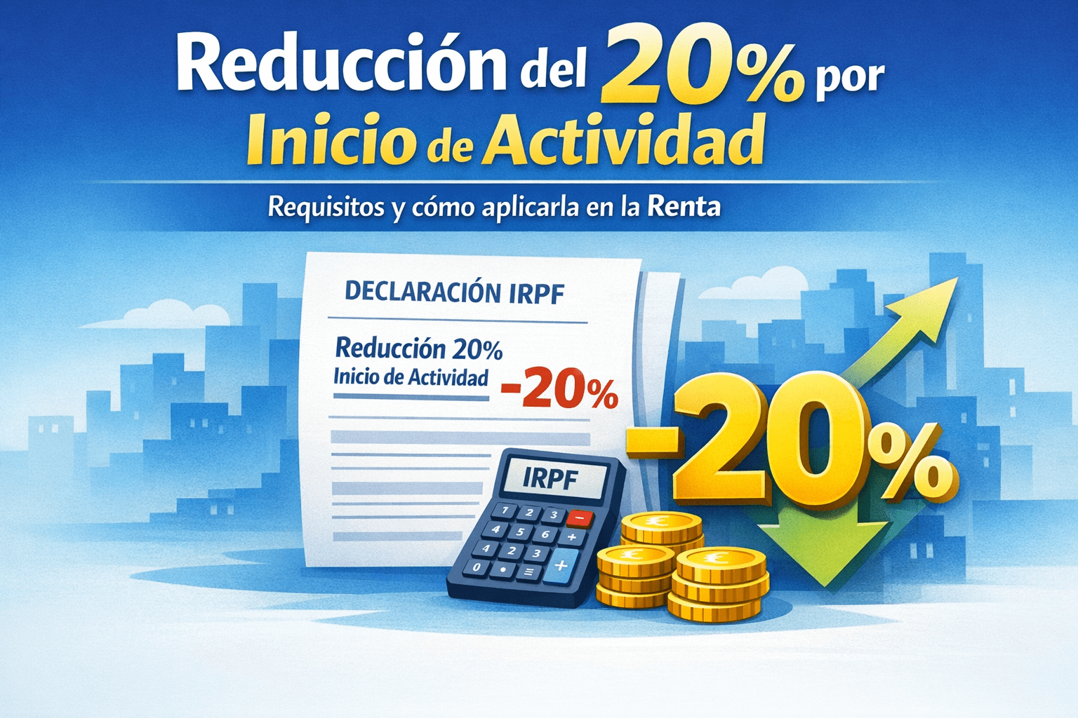 Reducción del 20% por inicio de actividad: quién puede aplicarla en 2026